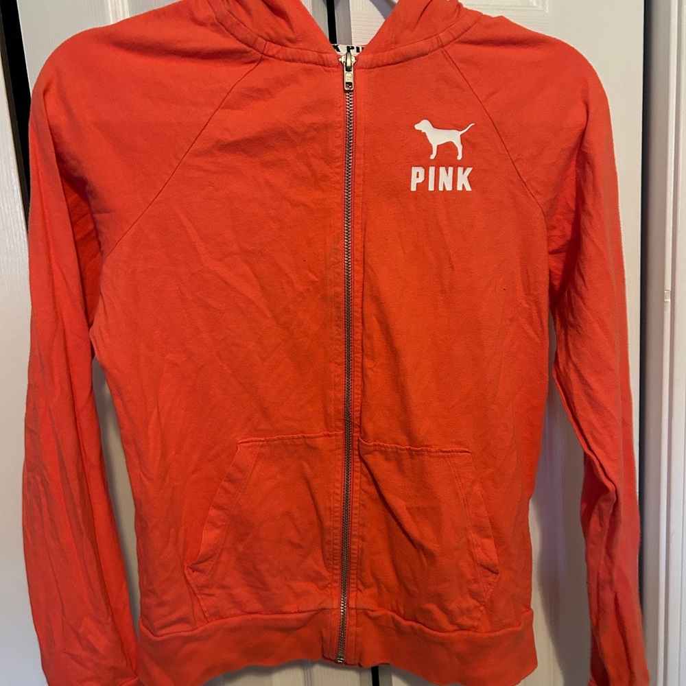 PINK Victoria's Secret Pink Sweatshirt with Full-Length Zipper